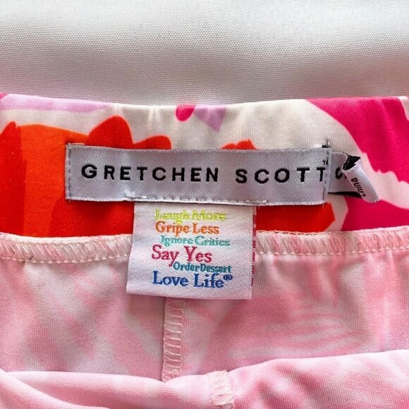 GRETCHEN SCOTT ORANGE PINK WHITE ABSTRACT SKORT - S - Picture 3 of 7